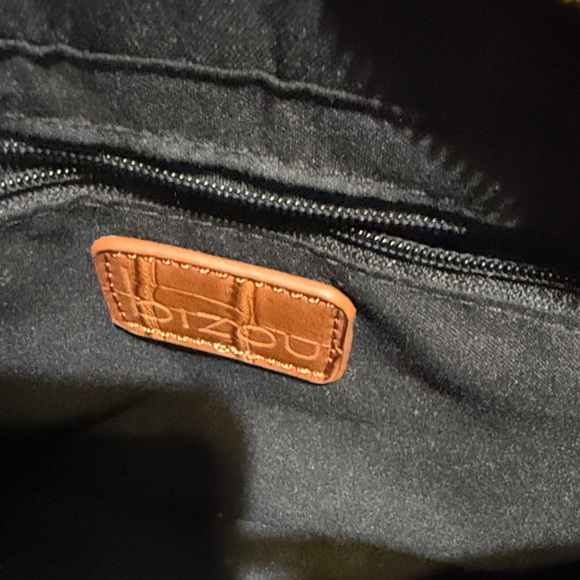 BIZOU BROWN MINI HANDBAG CROCODILE PATTERN - Picture 2 of 8